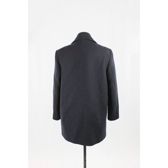 ZARA Navy Blue Wool Blend Double Breasted Short Peacoat Coat, Size M - Picture 3 of 12